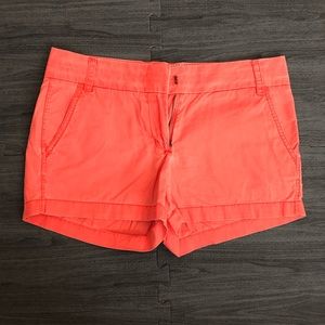 J. Crew neon orange chino shorts